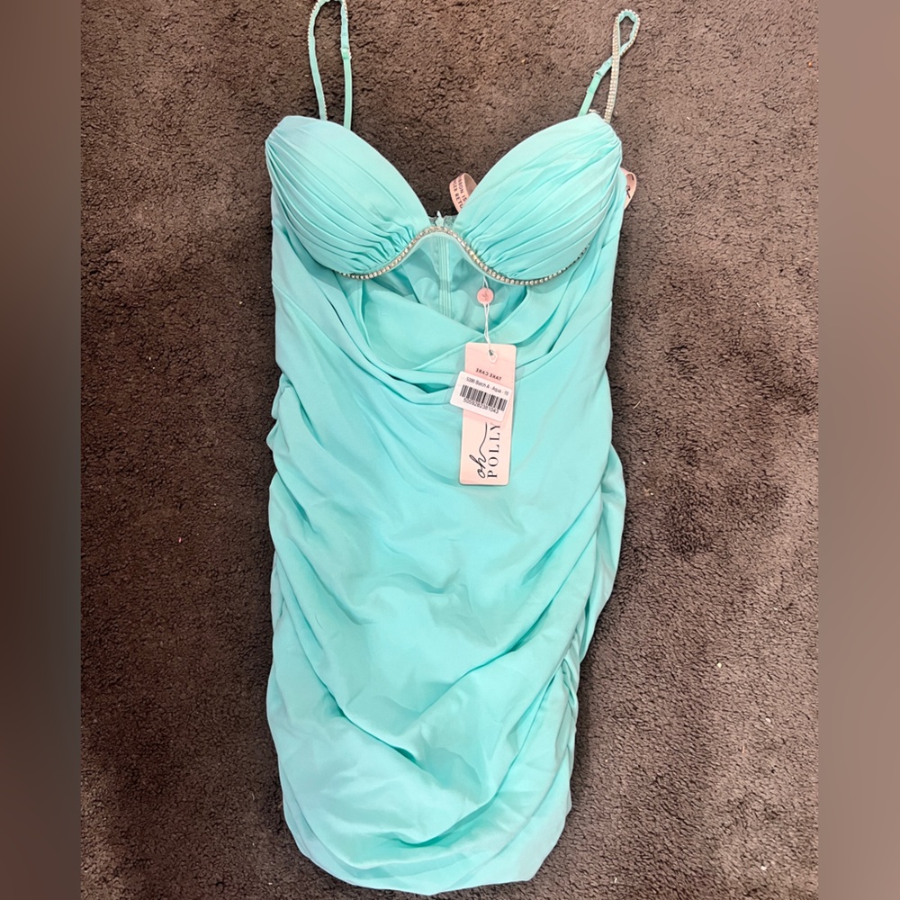 Oh Polly Aqua Midi Dress